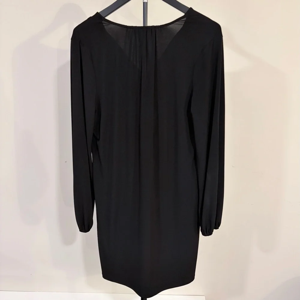 Michael Kors Black Dress S Elegant Sleek Chic Gold Chain Mobwife Lightweight